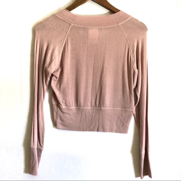 BCBGMaxAzria Blush Long Sleeve Crop Top - Picture 6 of 6